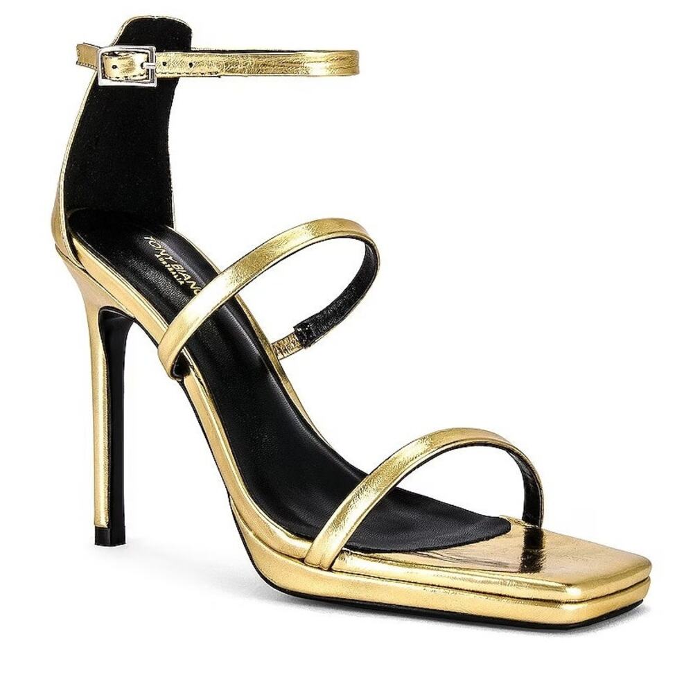 Tony Bianco Forza Strappy Sandals Foil Formal Preppy Party Evening Prom 8.5